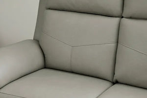 Flexsteel Vernon Triple Power Dove Grey Fabric Sofa with Power Headrest, Lumbar, Heat & Massage