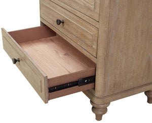 Heritage Coastal Breeze Living 3-Drawer Nightstand with USB in Wire Brushed Sand Finish