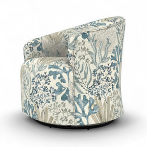 Best Home Kahlari Ocean Fabric Swivel Glider Barrel Chair