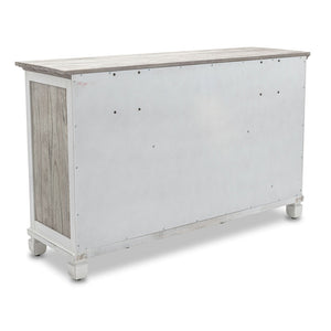 Seawinds Islamorada Clean White & Grey 6-Drawer 2-Door Dresser