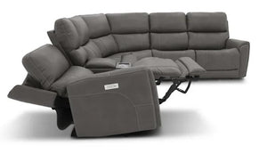Flexsteel Latitudes Motion Carter Smoke Gray Power Fabric Sectional