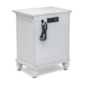 Seawinds Surfside 1-Drawer 2-Door Nightstand with Weathered White Finish