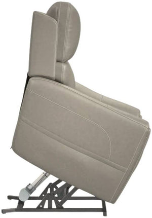 Carter Dove Fabric Power Lift Recliner with Power Headrest, Lumbar, Heat & Massage