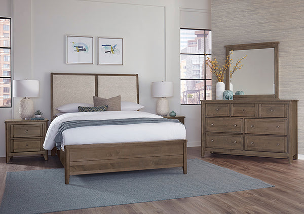 Vaughan Bassett Woodbridge Dark Cashmere Queen Upholstered Headboard