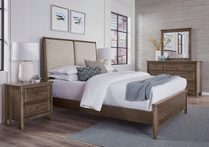 Vaughan Bassett Woodbridge Dark Cashmere King Upholstered Bed