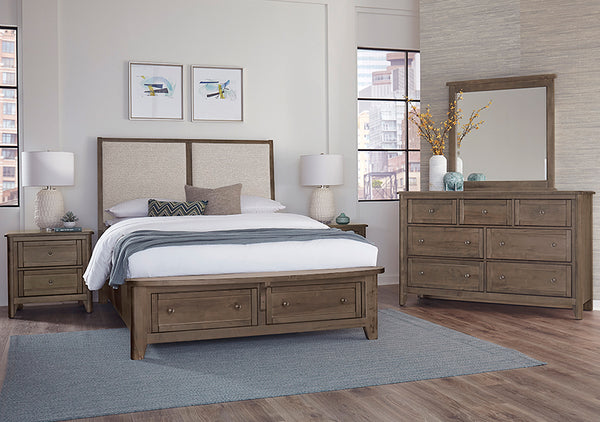 Vaughan Bassett Woodbridge Dark Cashmere Queen Upholstered Bed