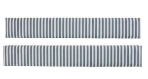 Tide & Timber White Maple Twin Blue Striped Upholstered Bed