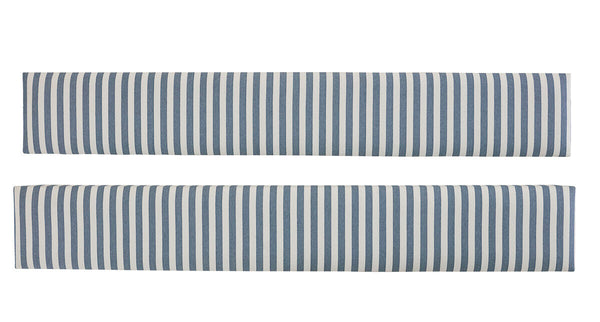 Tide & Timber White Maple Twin Blue Striped Upholstered Bed