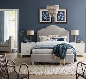 Tide & Timber Grey Oak Queen Grey Antelope Upholstered Headboard