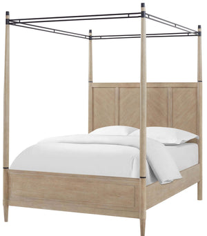 Heritage Coastal Breeze Living King Canopy Bed in Sand Finish