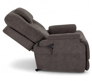 Flexsteel Zecliner Model 2+ Umber Fabric Power Lift Sleep Recliner with Power Headrest, Lumbar, Heat & Massage