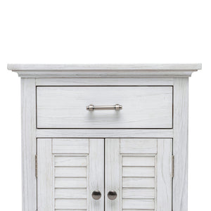 Seawinds Surfside 1-Drawer 2-Door Nightstand with Weathered White Finish