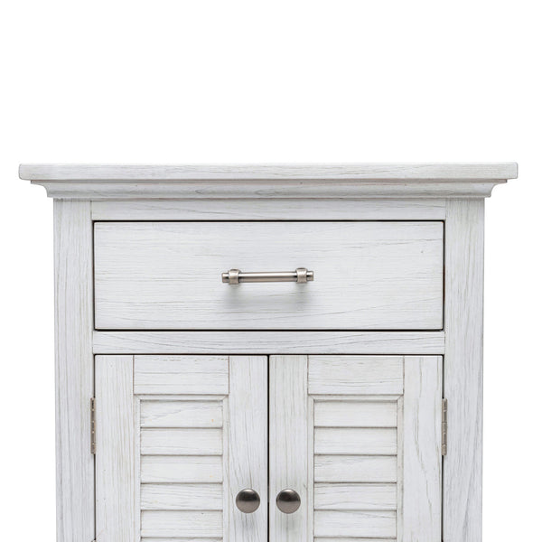 Seawinds Surfside 1-Drawer 2-Door Nightstand with Weathered White Finish