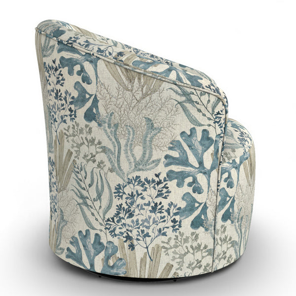 Best Home Kahlari Ocean Fabric Swivel Glider Barrel Chair
