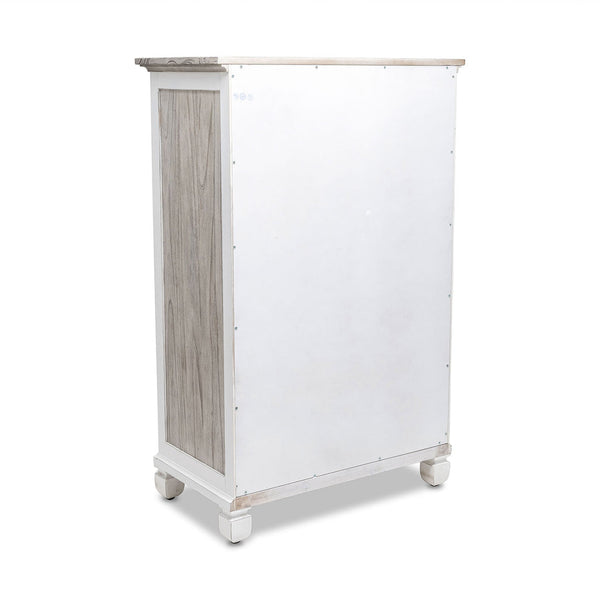 Seawinds Islamorada Clean White & Grey Distressed Grey 5-Drawer Chest