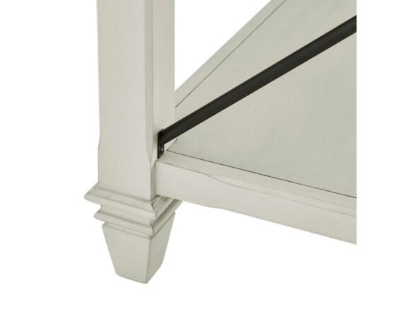Martin Furniture Hartford Linen White Writing Desk with Gray Patterned Top