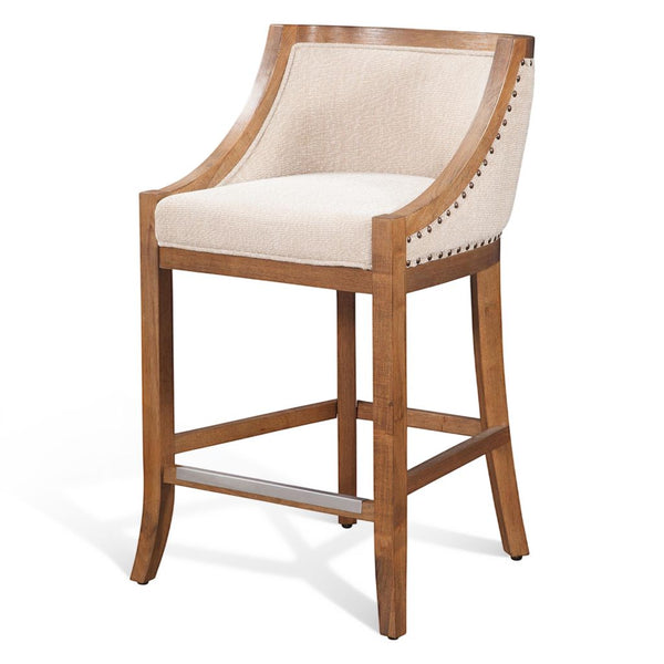 American Woodcrafters Michelle 36-Inch Wood Frame Stool Warm Brown Distressed
