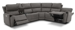 Flexsteel Latitudes Motion Carter Smoke Gray Power Fabric Sectional