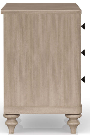 Heritage Coastal Breeze Living 3-Drawer Nightstand with USB in Wire Brushed Sand Finish