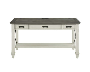 Martin Furniture Hartford Linen White Writing Desk with Gray Patterned Top