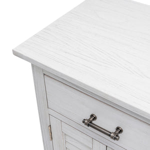 Seawinds Surfside 1-Drawer 2-Door Nightstand with Weathered White Finish