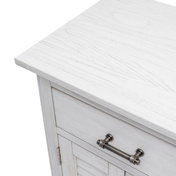 Seawinds Surfside 1-Drawer 2-Door Nightstand with Weathered White Finish