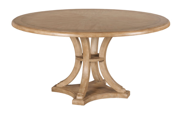 American Drew Chastain Caramel Midway Round Dining Table & 4 Side Chairs Set