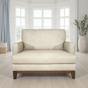 Softline Dutton Leather Maxi Arm Chair in Ivory
