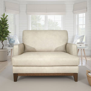 Softline Dutton Leather Maxi Arm Chair in Ivory