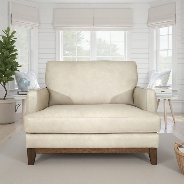 Softline Dutton Leather Maxi Arm Chair in Ivory