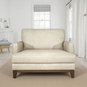 Softline Dutton Leather Maxi Arm Chair in Ivory