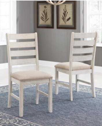 Skempton Upholstered Dining Side Chair White/Light Brown