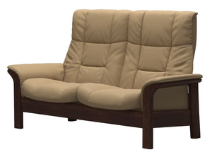 Stressless Buckingham High 2 Seat Loveseat Paloma Sand Brown Finish