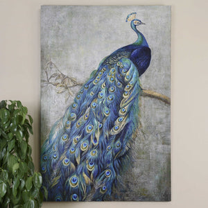 Uttermost Proud Papa Peacock Canvas Wall Art