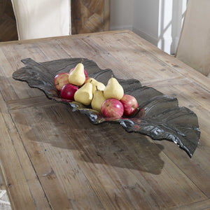 Uttermost Smoked Leaf Tray