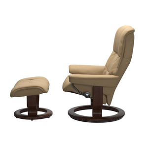 Stressless Mayfair Sm Chr/Otto in Paloma Sand Classic Base in Brown