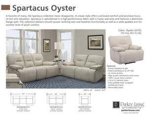 Parker House Spartacus Power Oversized Recliner with Usb & Power Headrest in Oyster