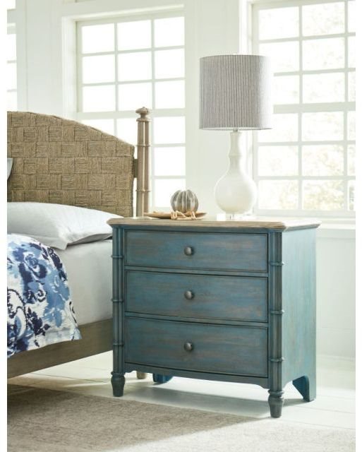 American Drew Litchfield Denim Vintage Accent Chest with Natural Top