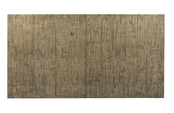 Kincaid Plank Road Two-Toned Stone Dining Table with 4 Upholstered Side Chairs