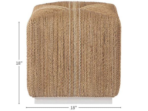 Universal Escape-Coastal Living Abaca Cube Ottoman Ligheight Brown