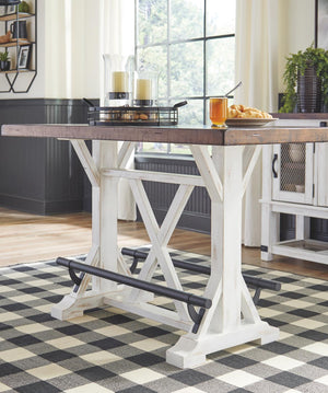 Valebeck Rectangle Counter-Height Dining Table White/Brown