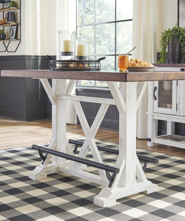 Valebeck Rectangle Counter-Height Dining Table White/Brown