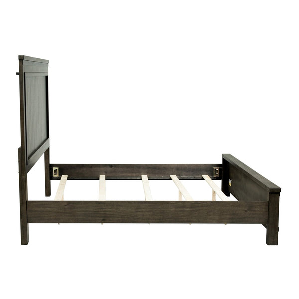 Liberty Furniture Thornwood Hills Rock Beaten Brown With Saw Cuts Queen Planked Panel Headboard