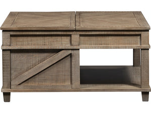 Liberty Furniture Parkland Falls Weathered Taupe Square Lift-Top Cocktail Table