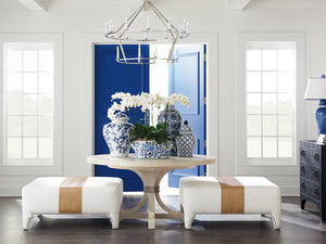Barclay Butera by Lexington Newport Magnolia 60 Inch Round Traditional Wood Dining Table White Washed