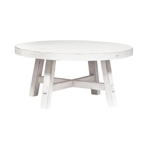 Liberty Furniture Modern Farmhouse Flea Market White Splay Leg Round Cocktail