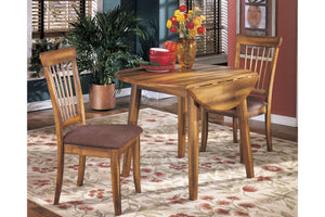 Berringer Round Dining Drop-Leaf Table Rustic Brown