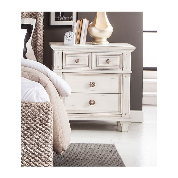 American Woodcrafters Sedona 3-Drawer Nightstand Cobblestone White