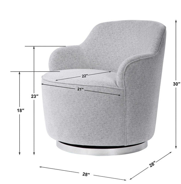 Uttermost Hobart Stone Swivel Barrel Chair