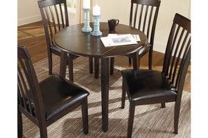 Hammis Round Dining Drop-Leaf Table Dark Brown